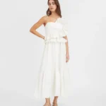 Thumbnail for Tanya Tailor white dress with ruffles size 4 model Amy