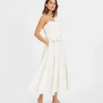 Thumbnail for Tanya Tailor white dress with ruffles size 4 model Amy