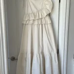 Thumbnail for Tanya Tailor white dress with ruffles size 4 model Amy