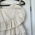 Thumbnail for Tanya Tailor white dress with ruffles size 4 model Amy