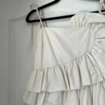 Thumbnail for Tanya Tailor white dress with ruffles size 4 model Amy