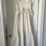 Thumbnail for Tanya Tailor white dress with ruffles size 4 model Amy