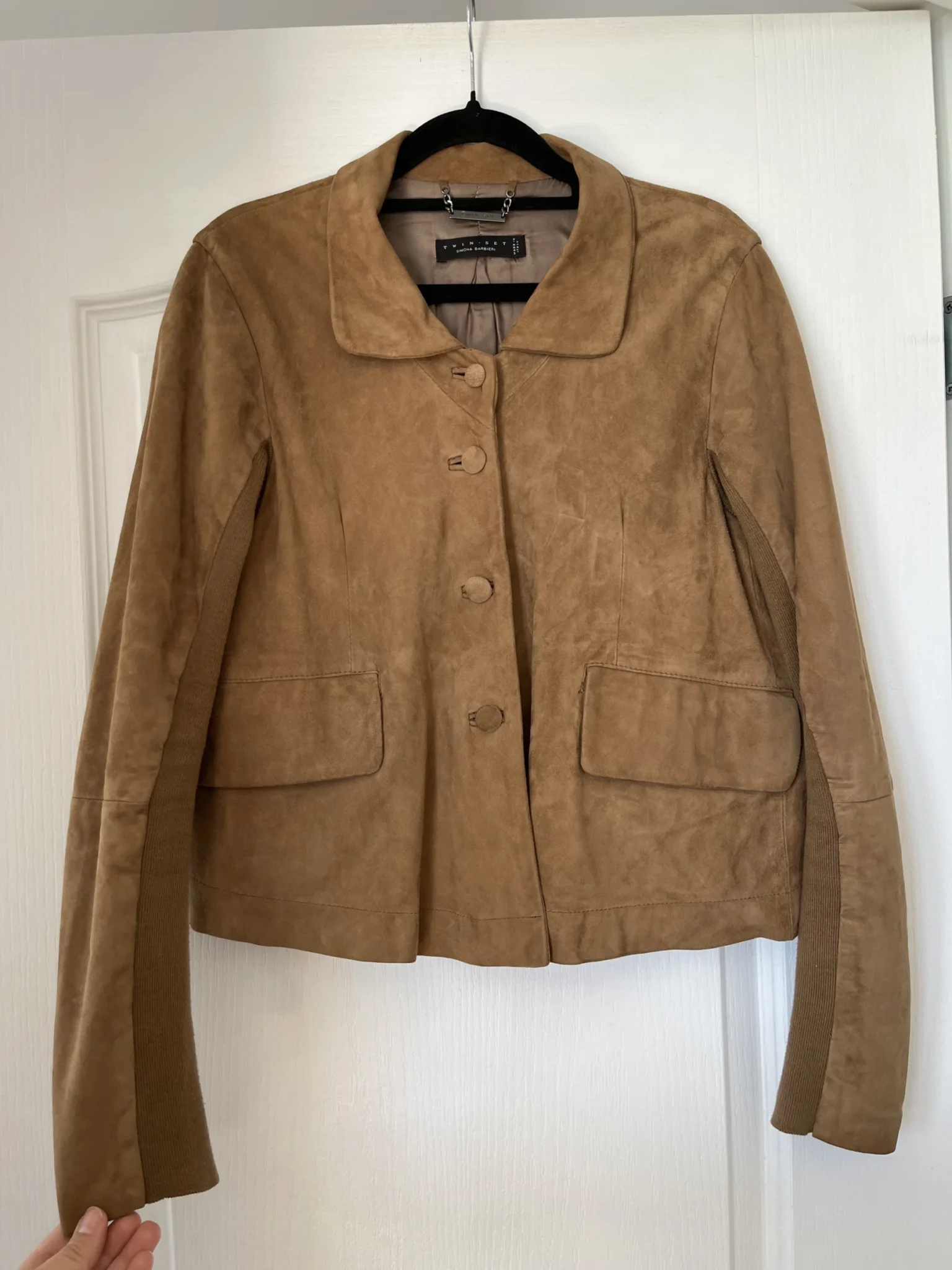 Featured image for Twin-set jacket in brown suede, size S