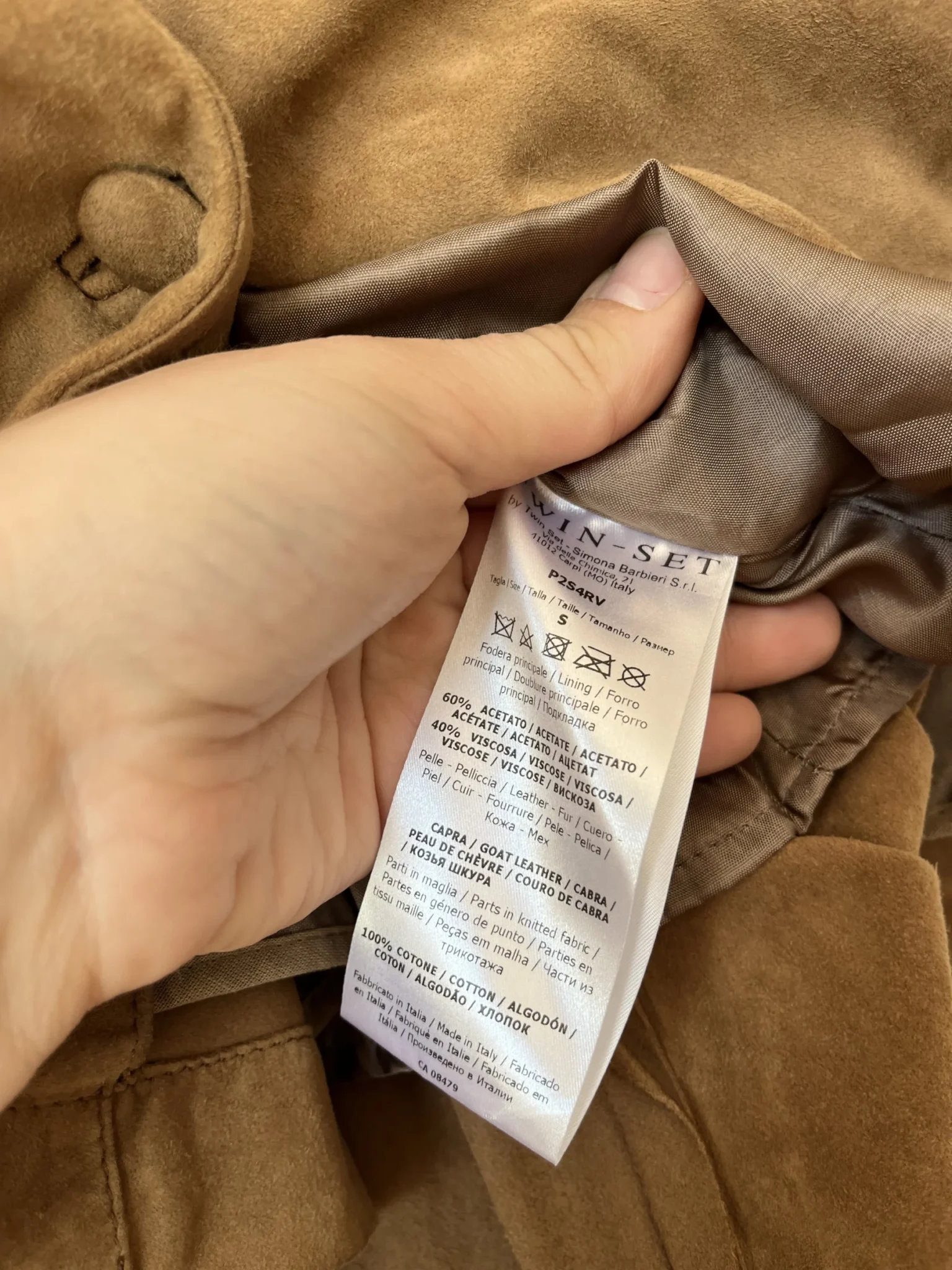 Image for Twin-set jacket in brown suede, size S
