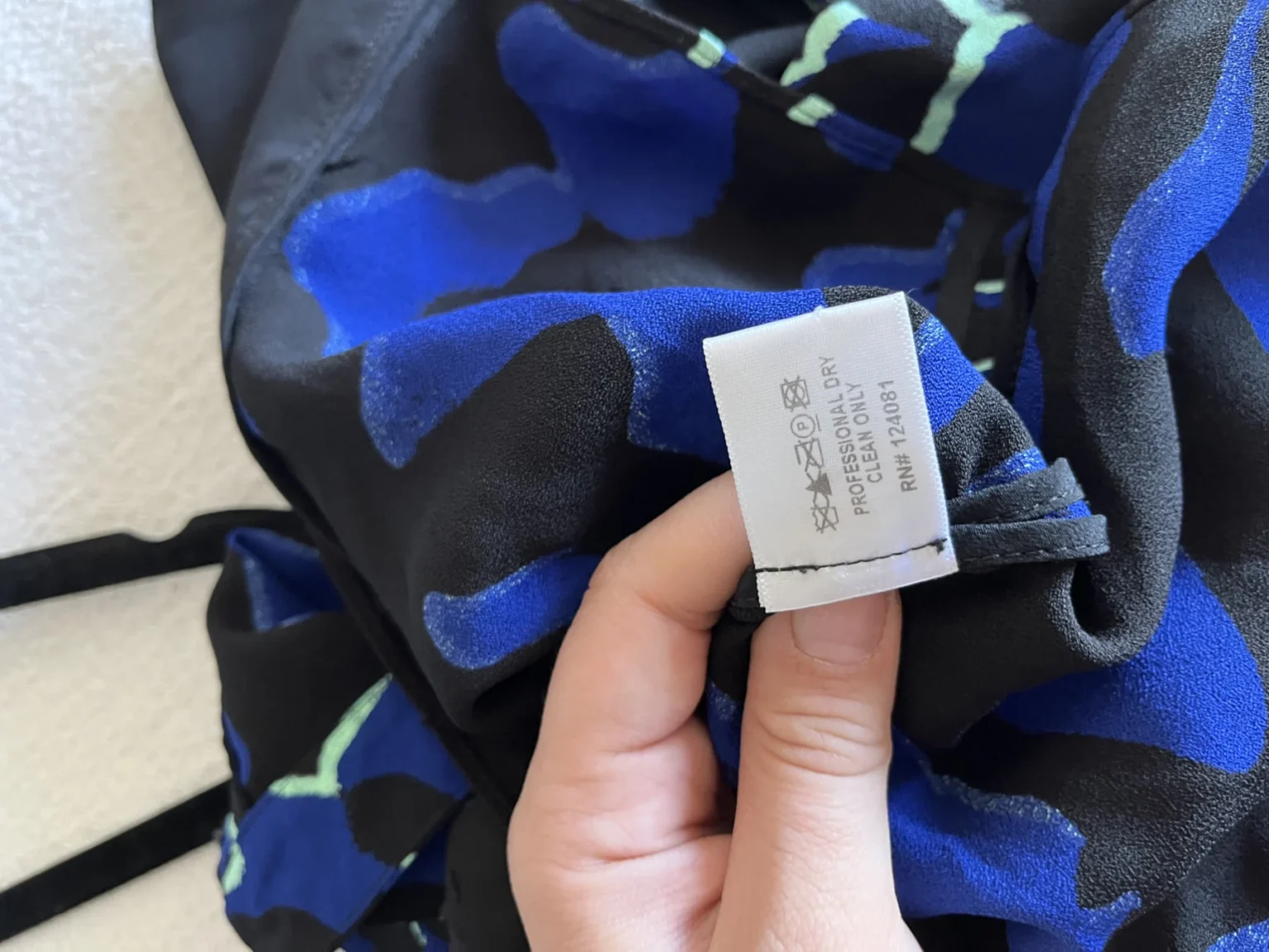 Image for Proenza Schouler asymmetrical blue and black patterned top size 2