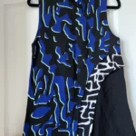 Thumbnail for Proenza Schouler asymmetrical blue and black patterned top size 2