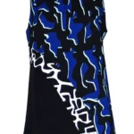 Thumbnail for Proenza Schouler asymmetrical blue and black patterned top size 2