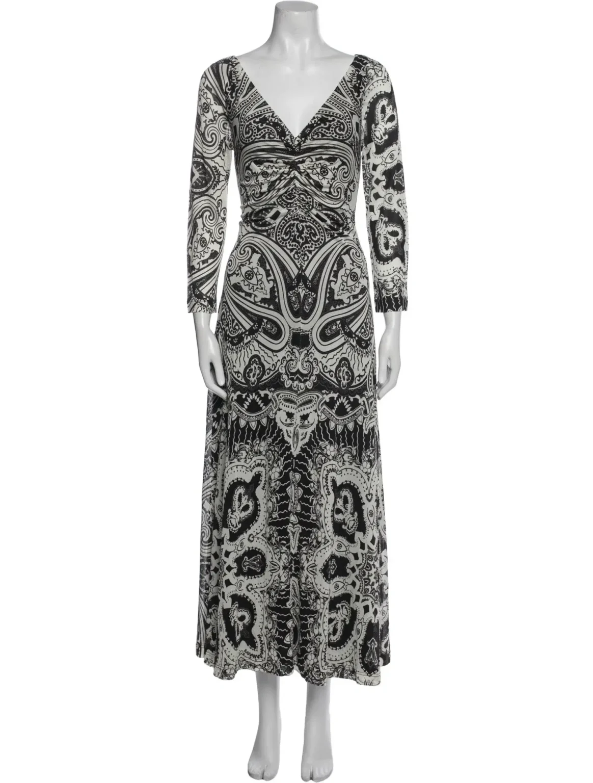 Image for Robe Etro blanche et noir à motifs taille 44IT soit un L