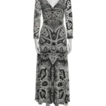 Thumbnail for Robe Etro blanche et noir à motifs taille 44IT soit un L