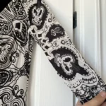 Thumbnail for Robe Etro blanche et noir à motifs taille 44IT soit un L