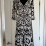 Thumbnail for Robe Etro blanche et noir à motifs taille 44IT soit un L
