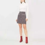 Thumbnail for Maje tweed skirt size 38 blue white and red