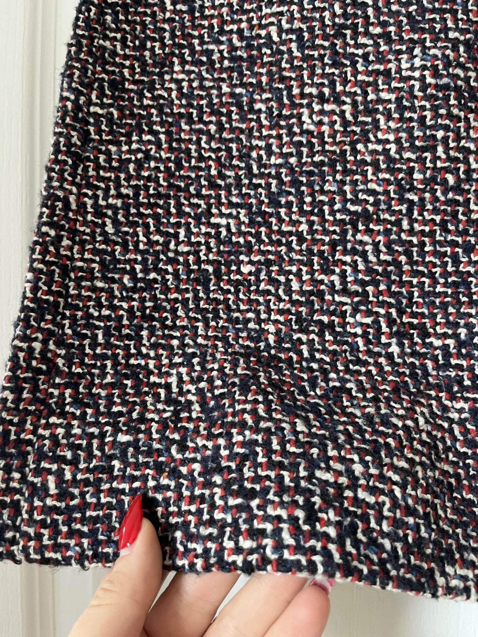 Image for Maje tweed skirt size 38 blue white and red
