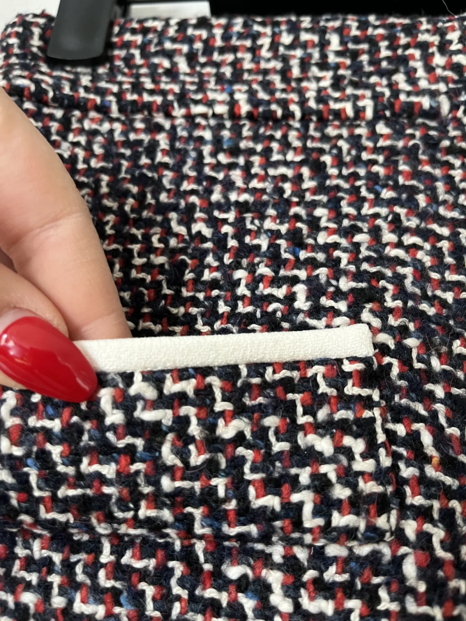 Image for Maje tweed skirt size 38 blue white and red