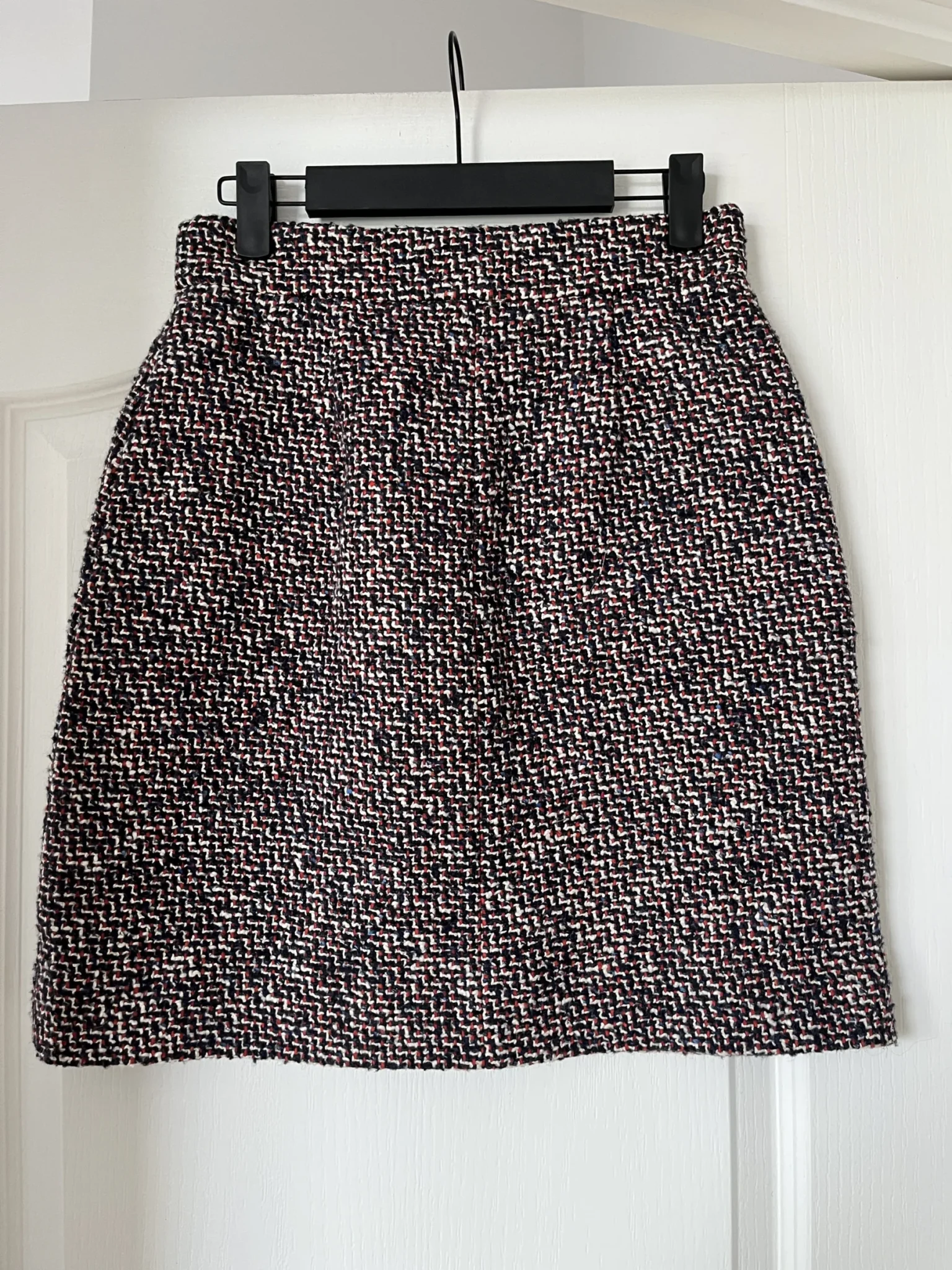 Image for Maje tweed skirt size 38 blue white and red