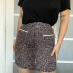 Thumbnail for Maje tweed skirt size 38 blue white and red