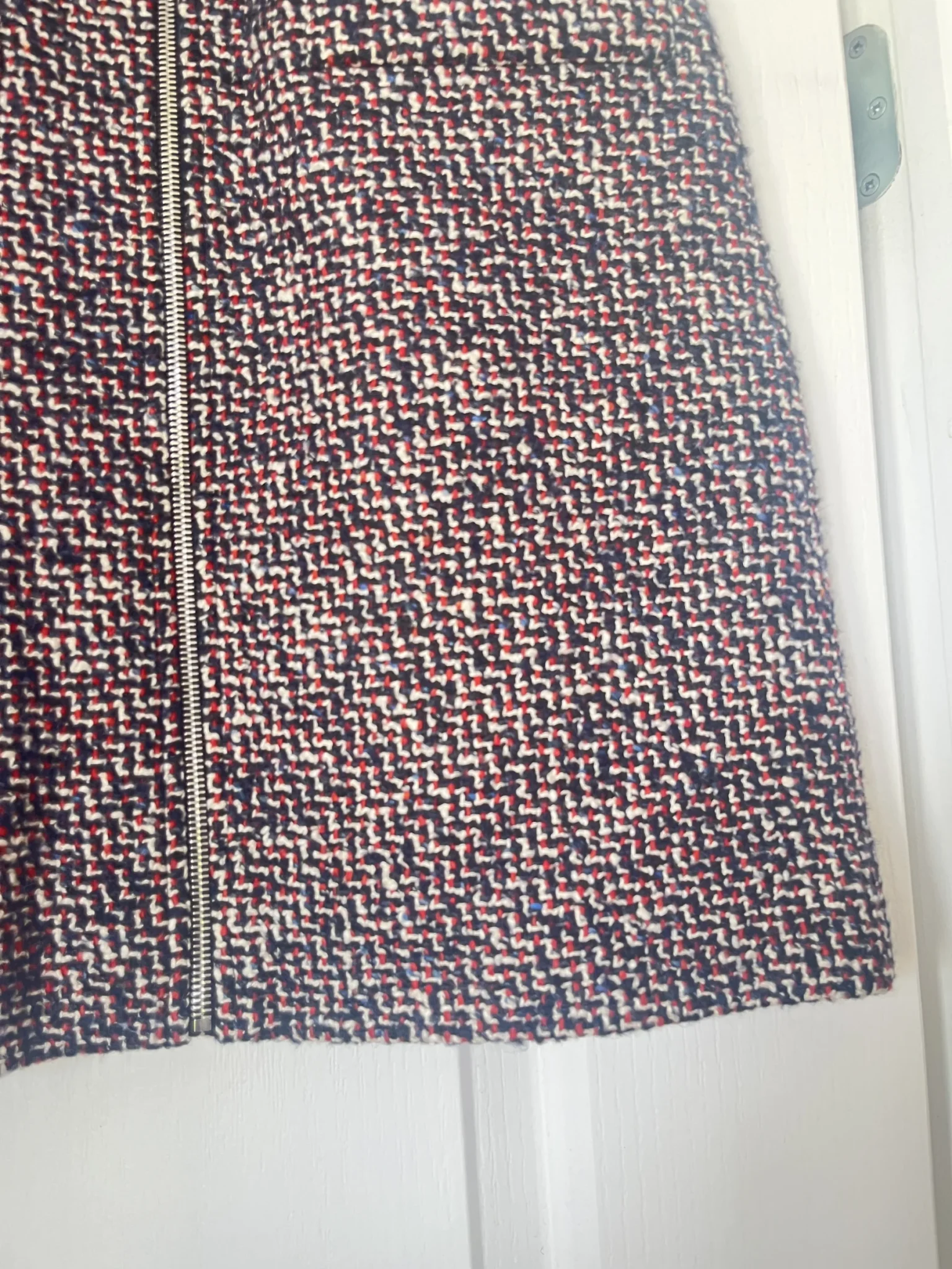 Image for Maje tweed skirt size 38 blue white and red