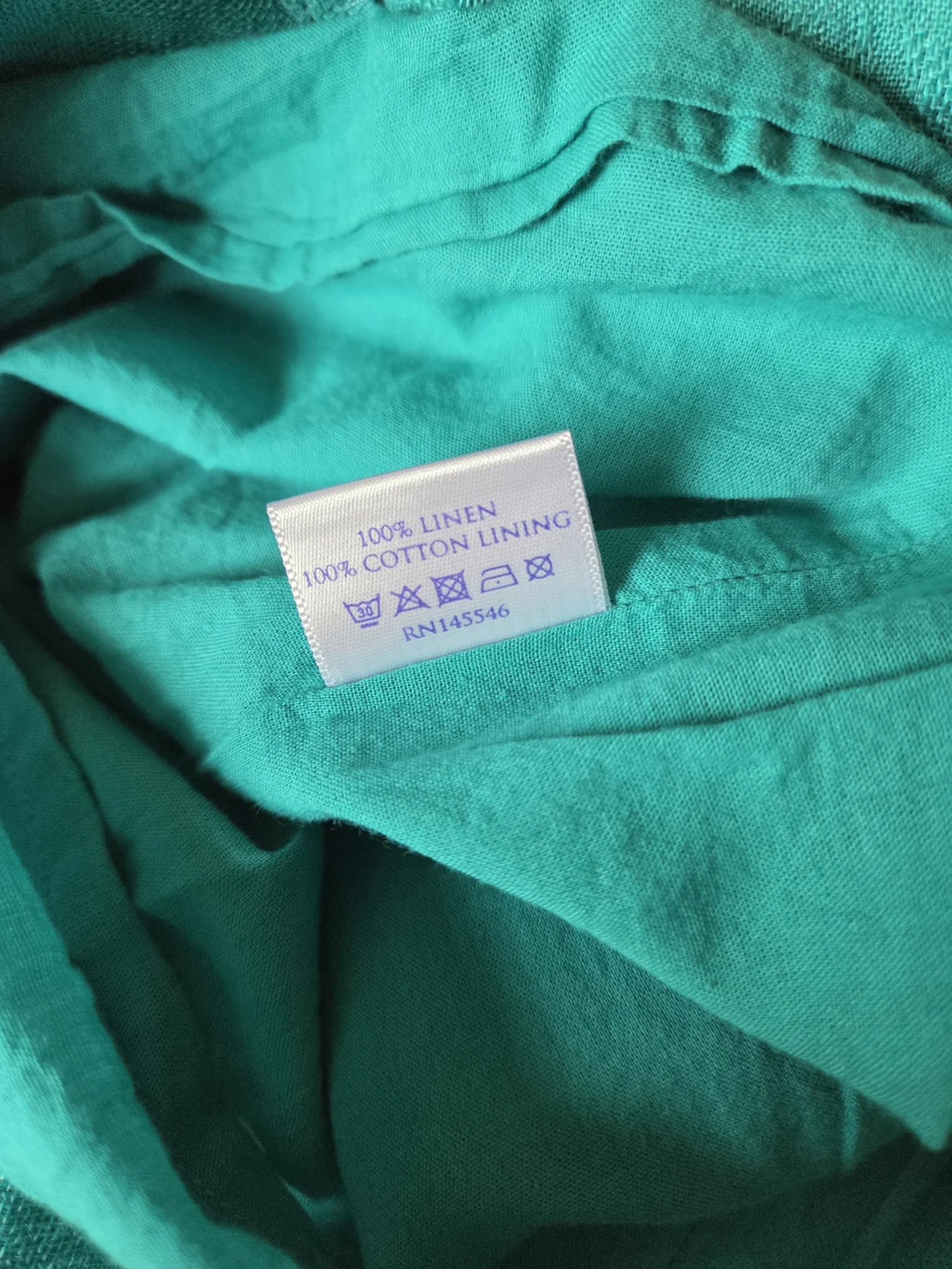 Image for Magnificent turquoise Brora 100% linen dress