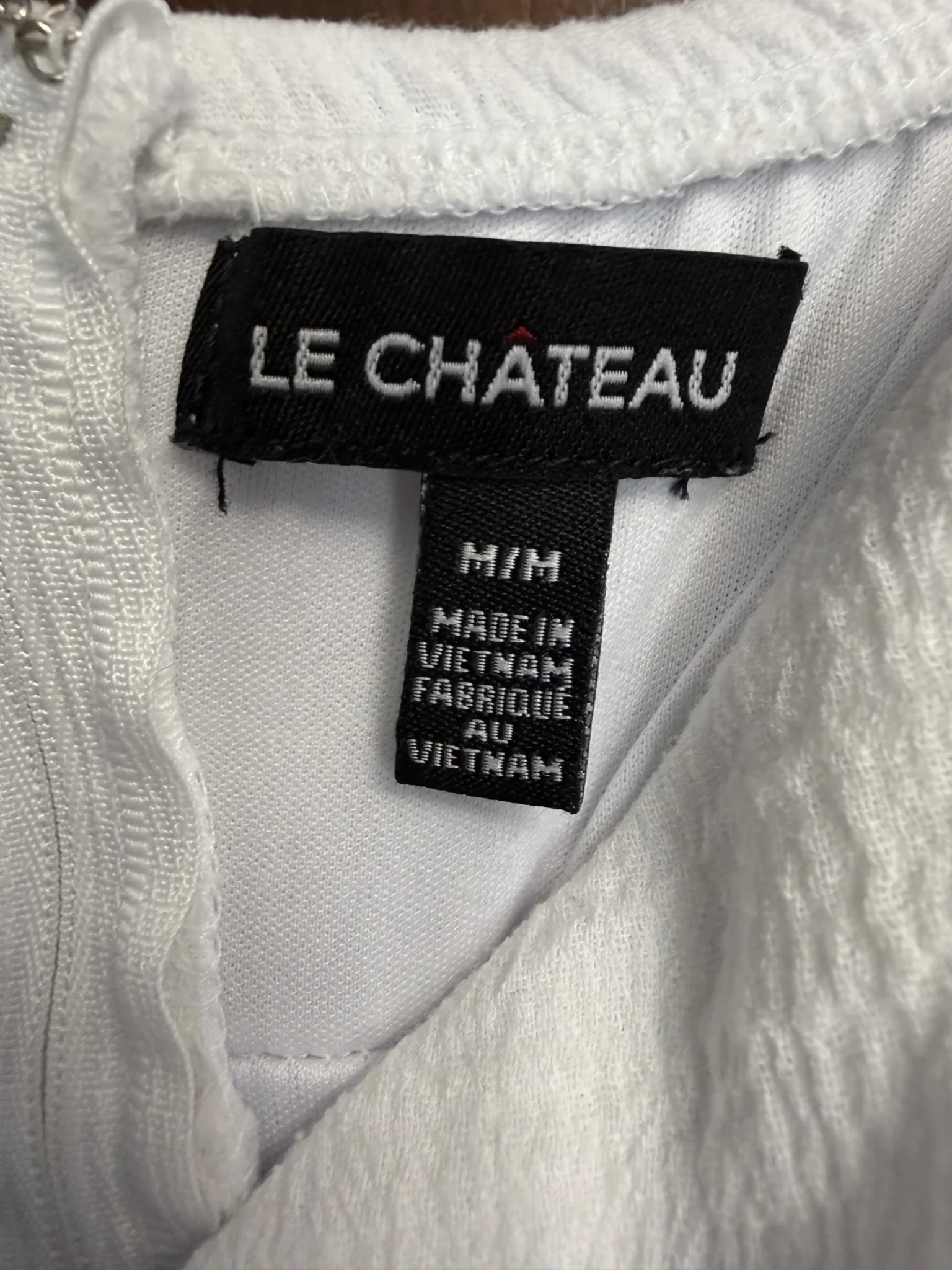 Image for Le Château white summer dress with thin straps - lightweight cotton dress size M