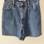 Featured thumbnail for Levis Ribcage High Waisted Jean Shorts with Pleats