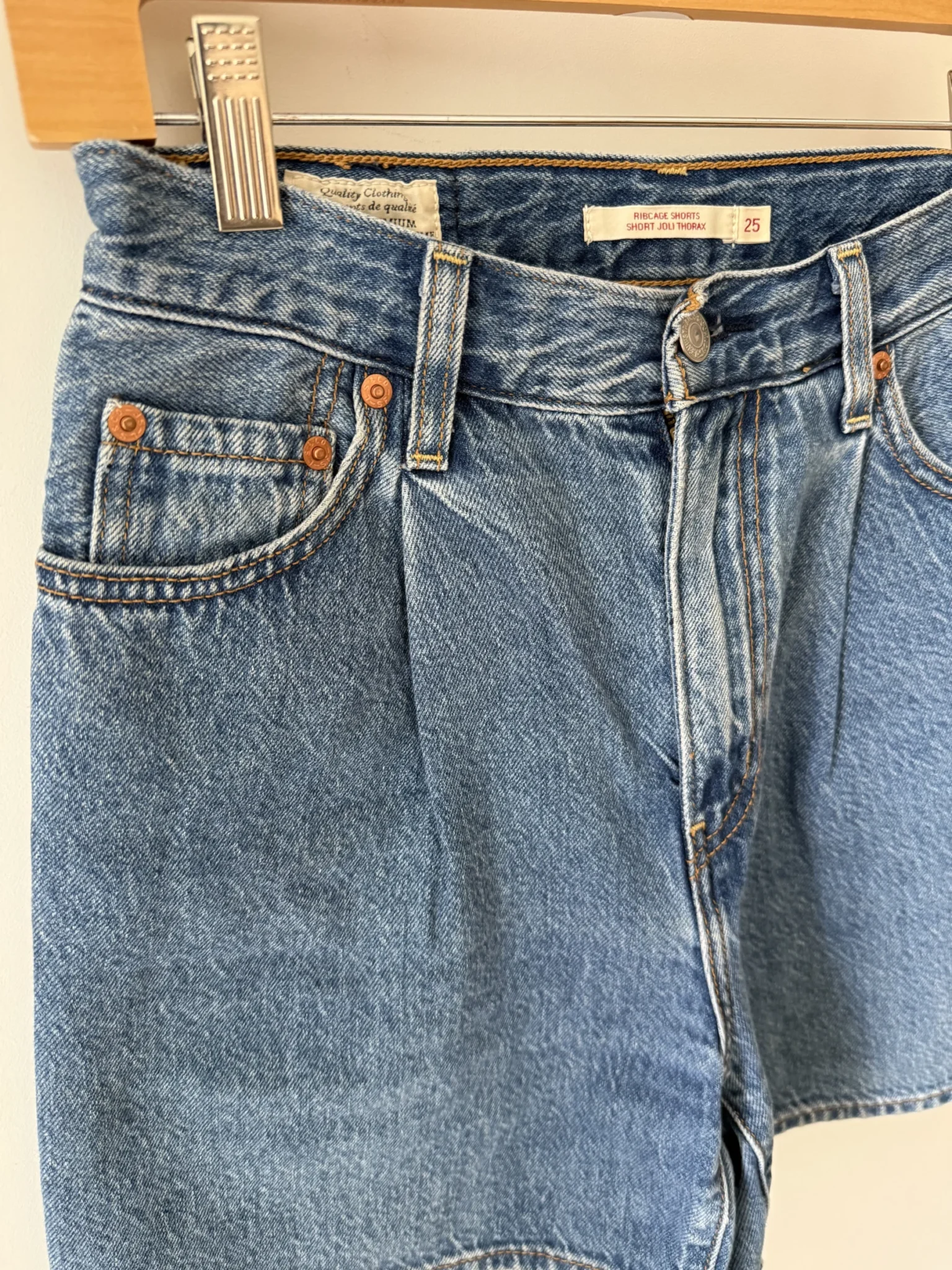 Image for Levis Ribcage High Waisted Jean Shorts with Pleats