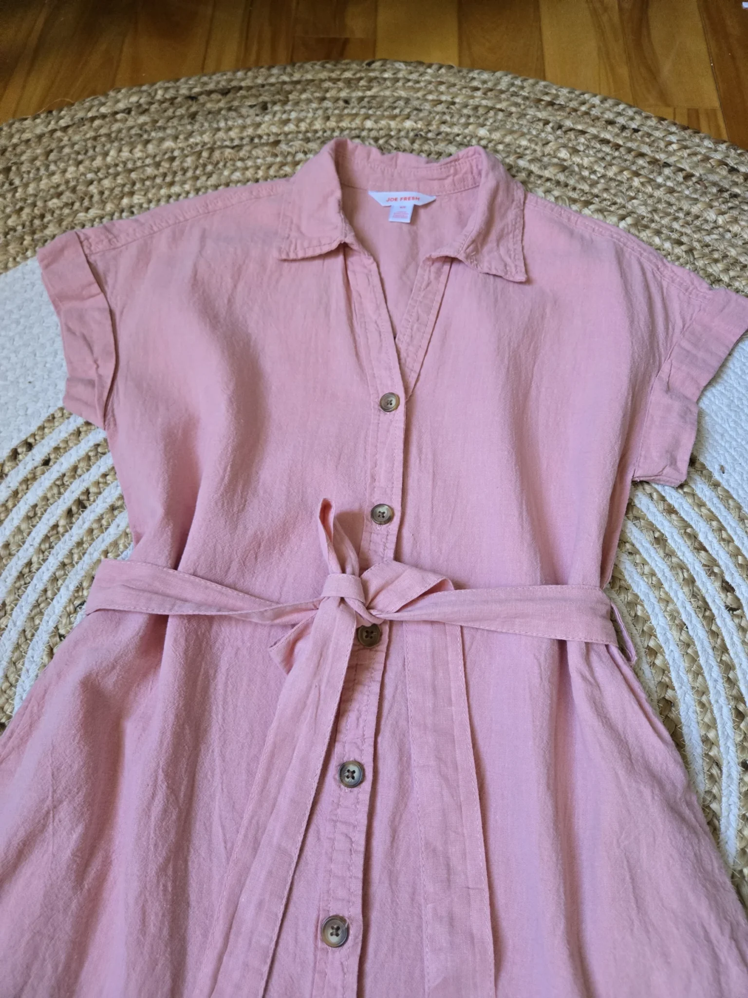 Image for Robe Chemise courte en mélange de lin