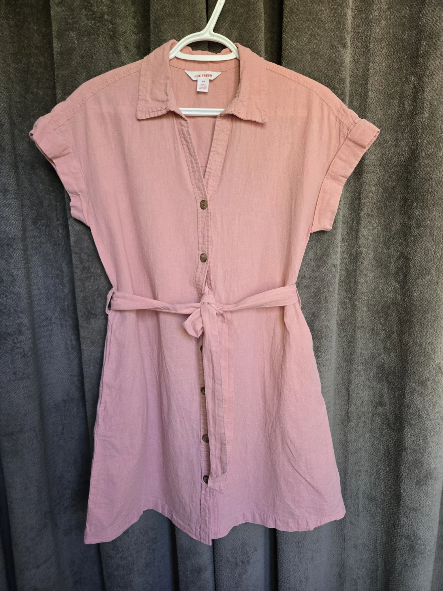 Image for Robe Chemise courte en mélange de lin