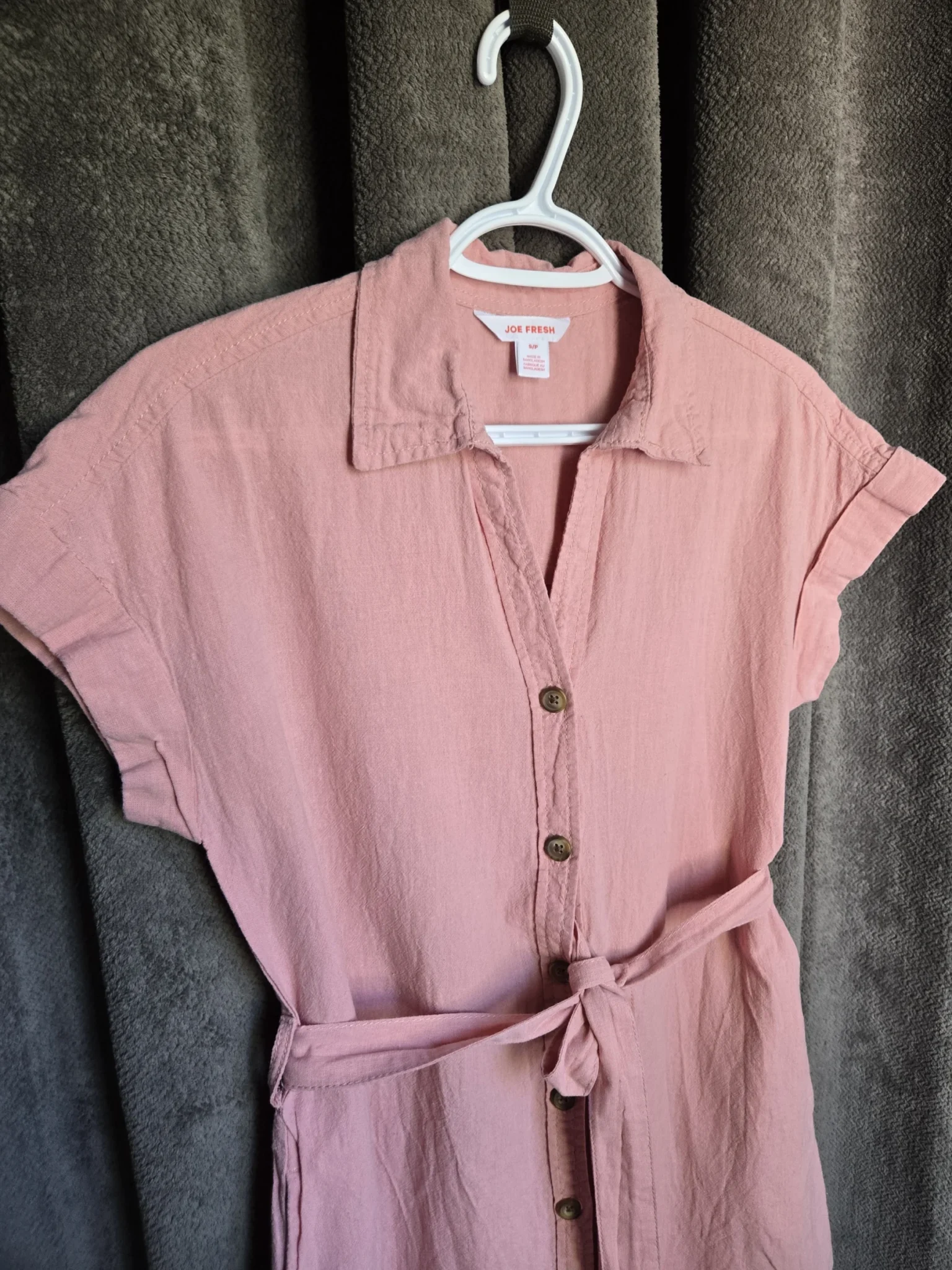 Image for Robe Chemise courte en mélange de lin