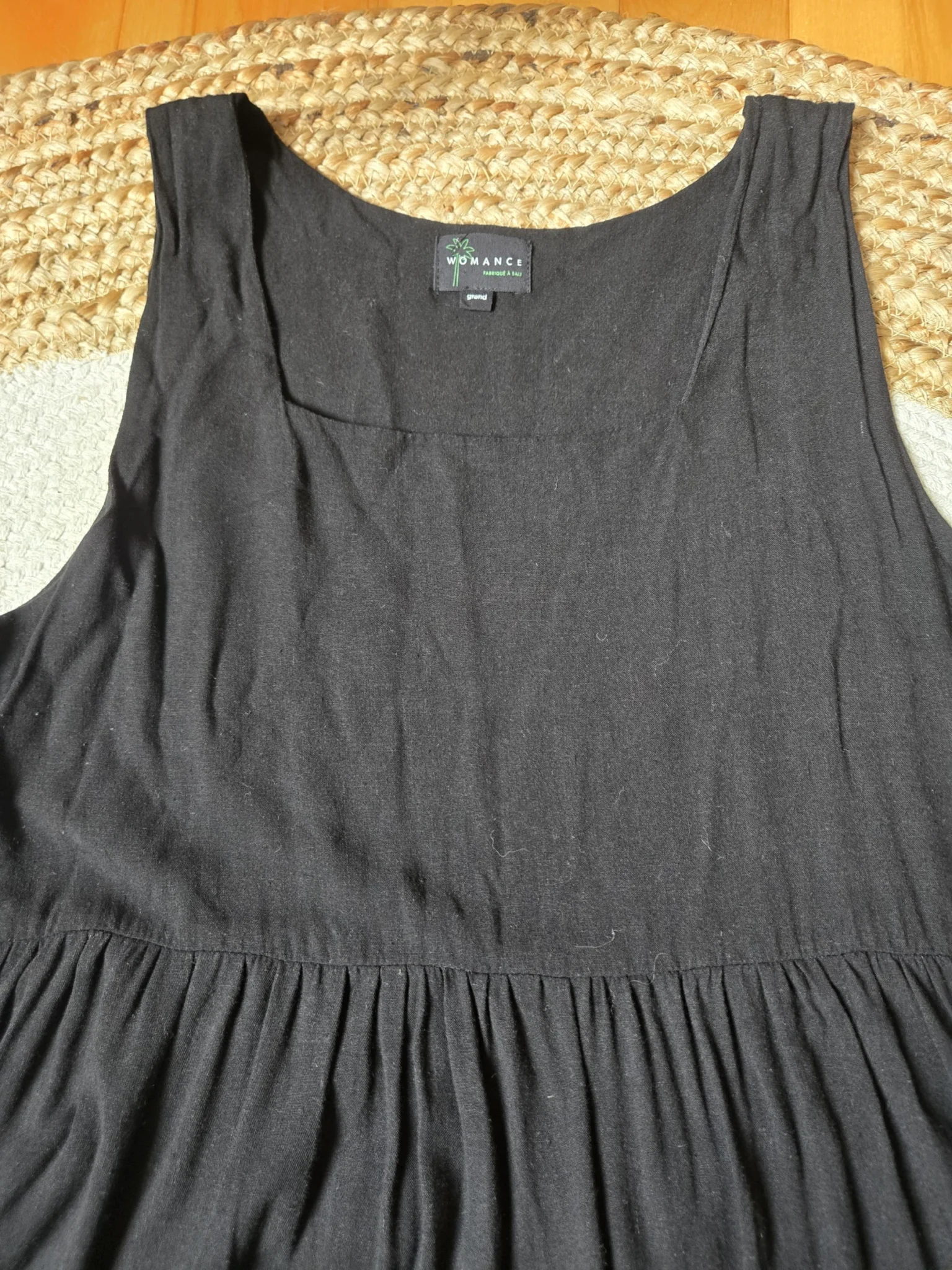 Image for Robe midi à fronces en lin