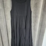 Thumbnail for Robe midi à fronces en lin
