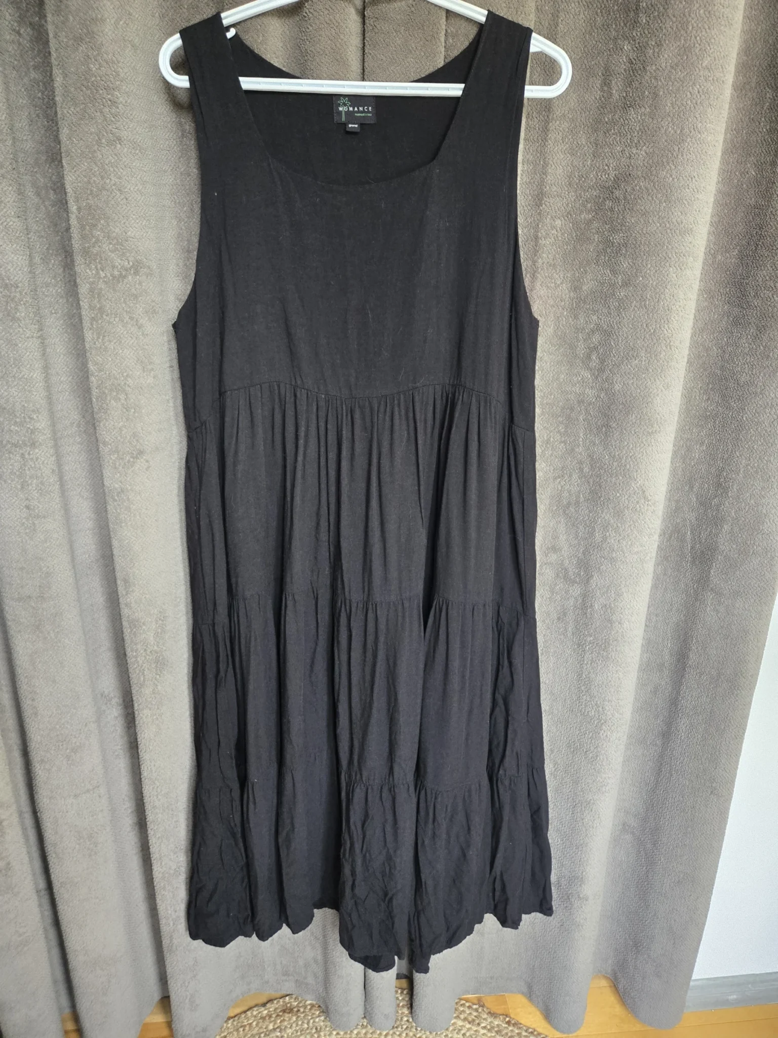 Image for Robe midi à fronces en lin
