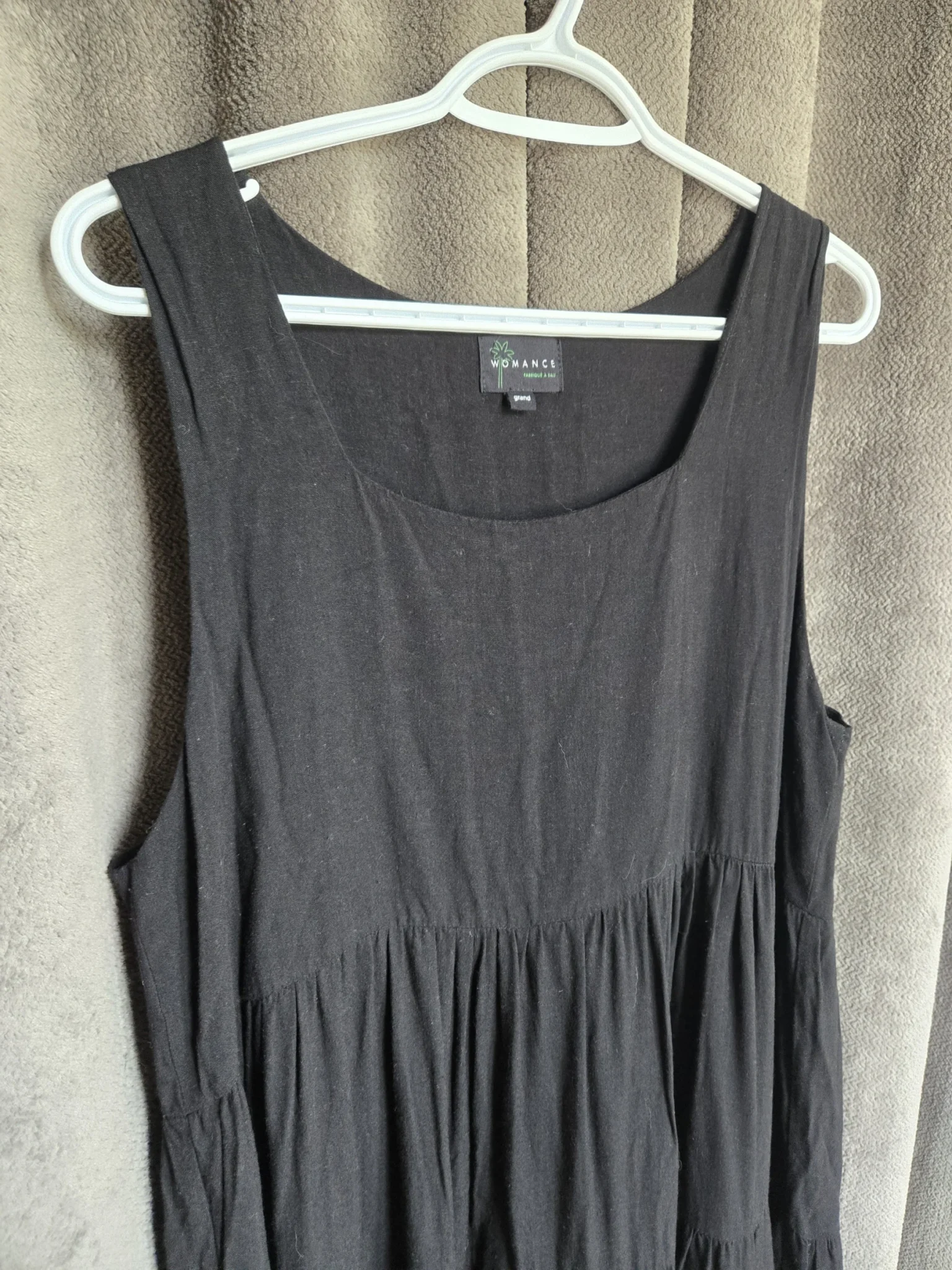 Image for Robe midi à fronces en lin