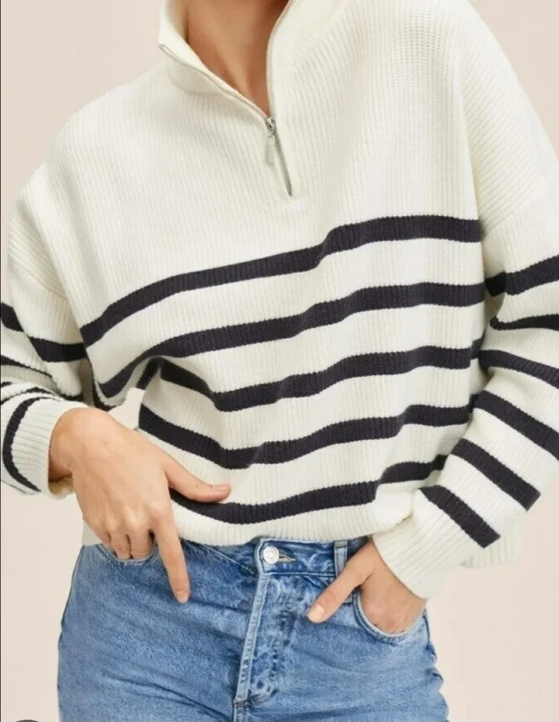 Featured image for 🌷Pull rayé à zip - Mango