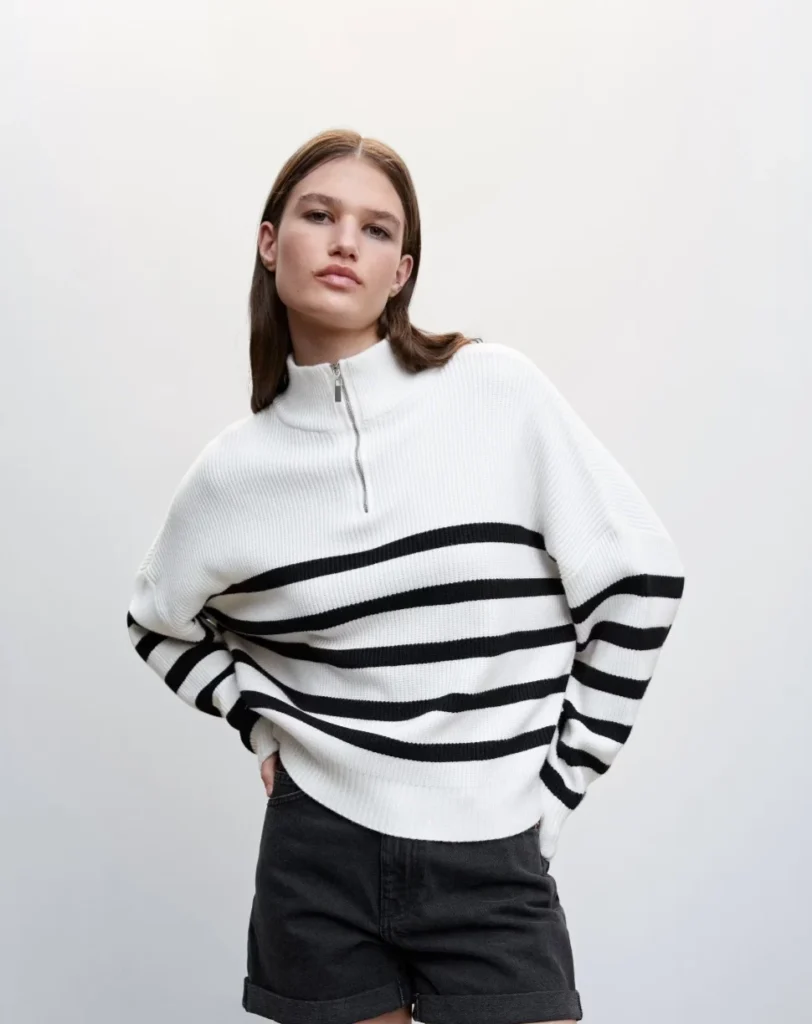 Image for 🌷Pull rayé à zip - Mango