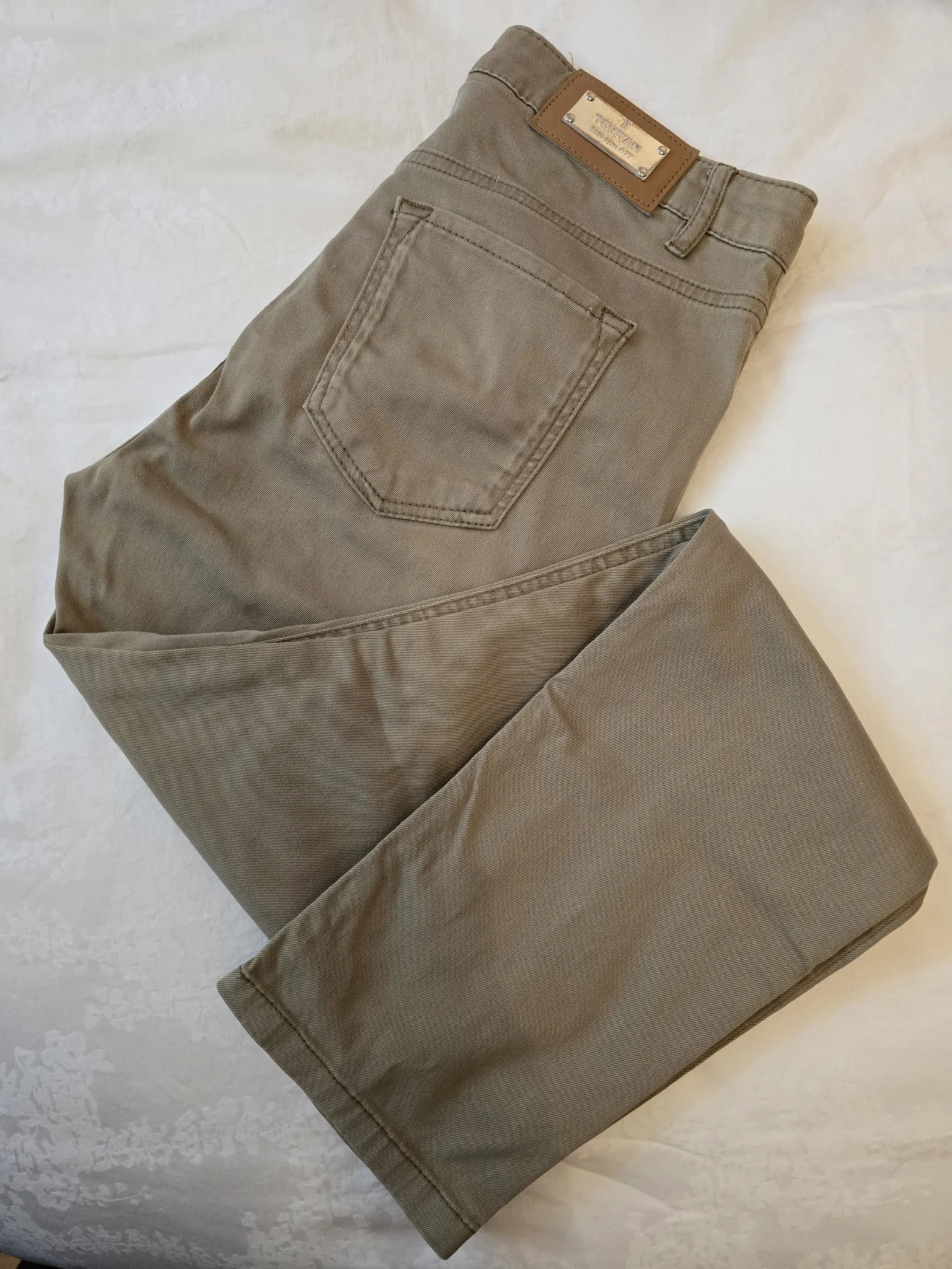 Image for 🌟 Tristan Jeans kaki jambe étroite, taille haute