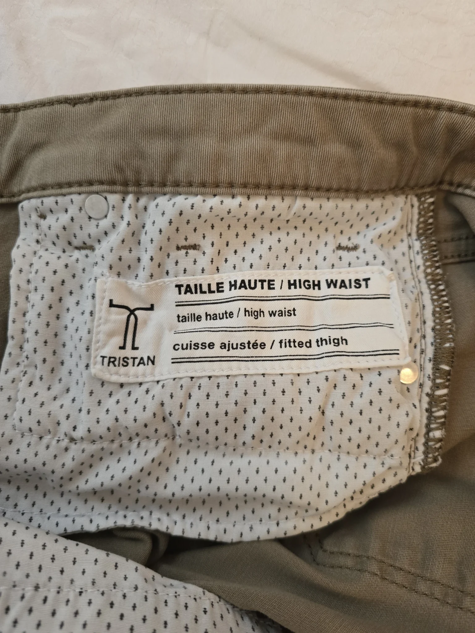 Image for 🌟 Tristan Jeans kaki jambe étroite, taille haute