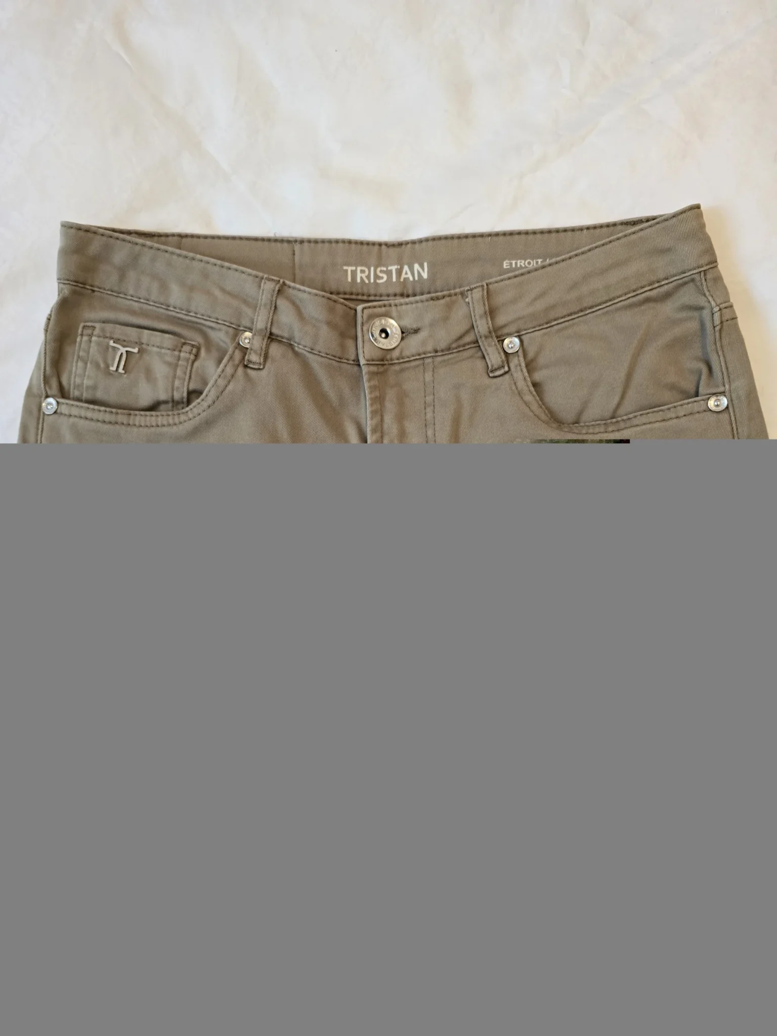 Image for 🌟 Tristan Jeans kaki jambe étroite, taille haute