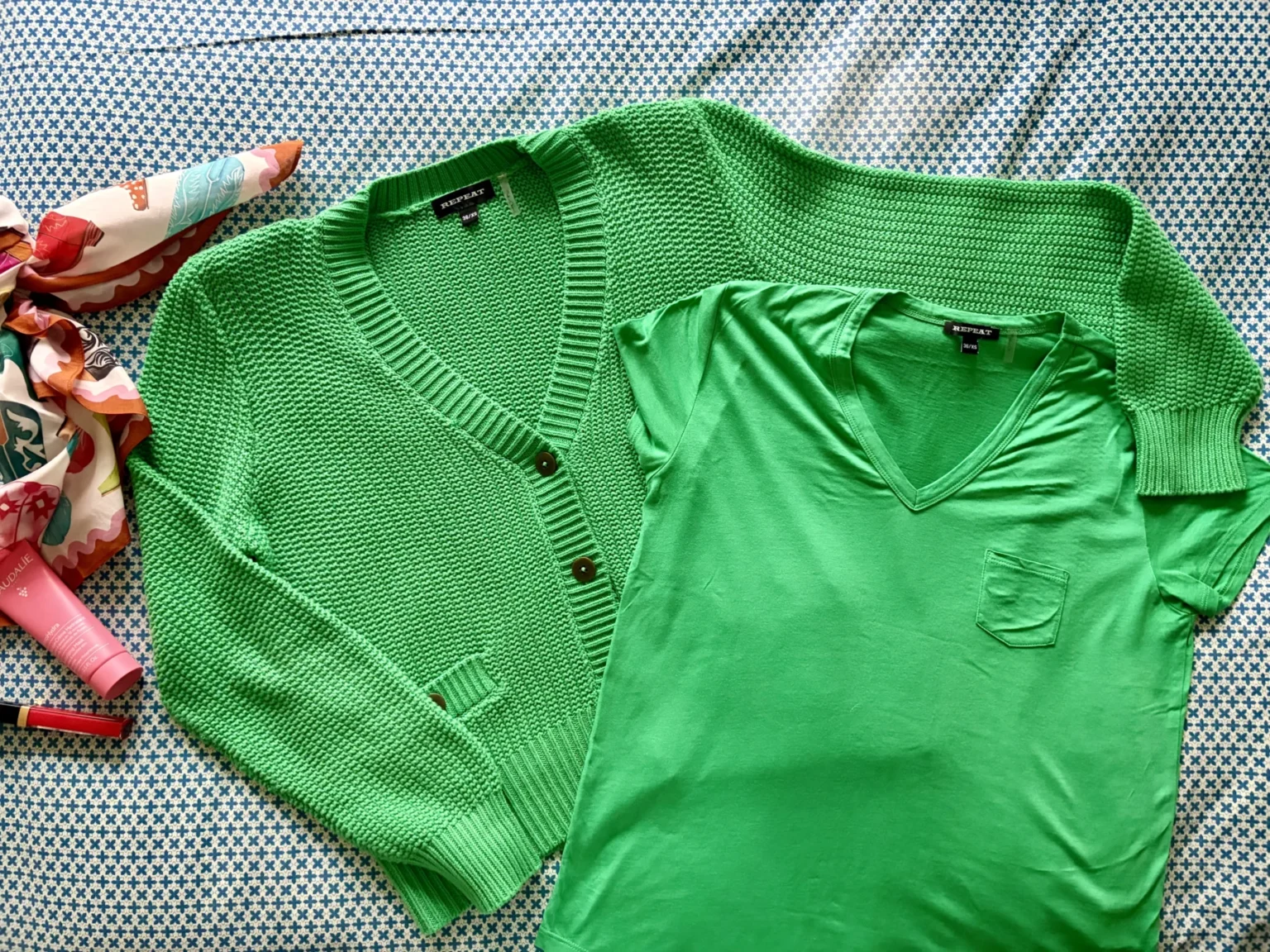 Featured image for Twin set en coton bio vert printemps