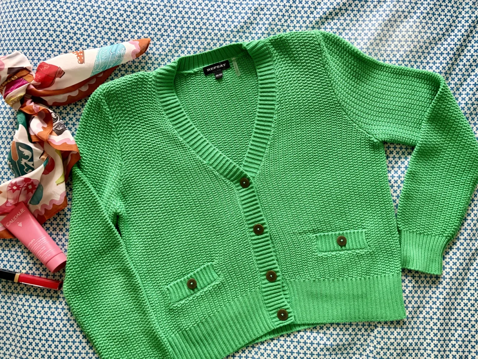 Image for Twin set en coton bio vert printemps