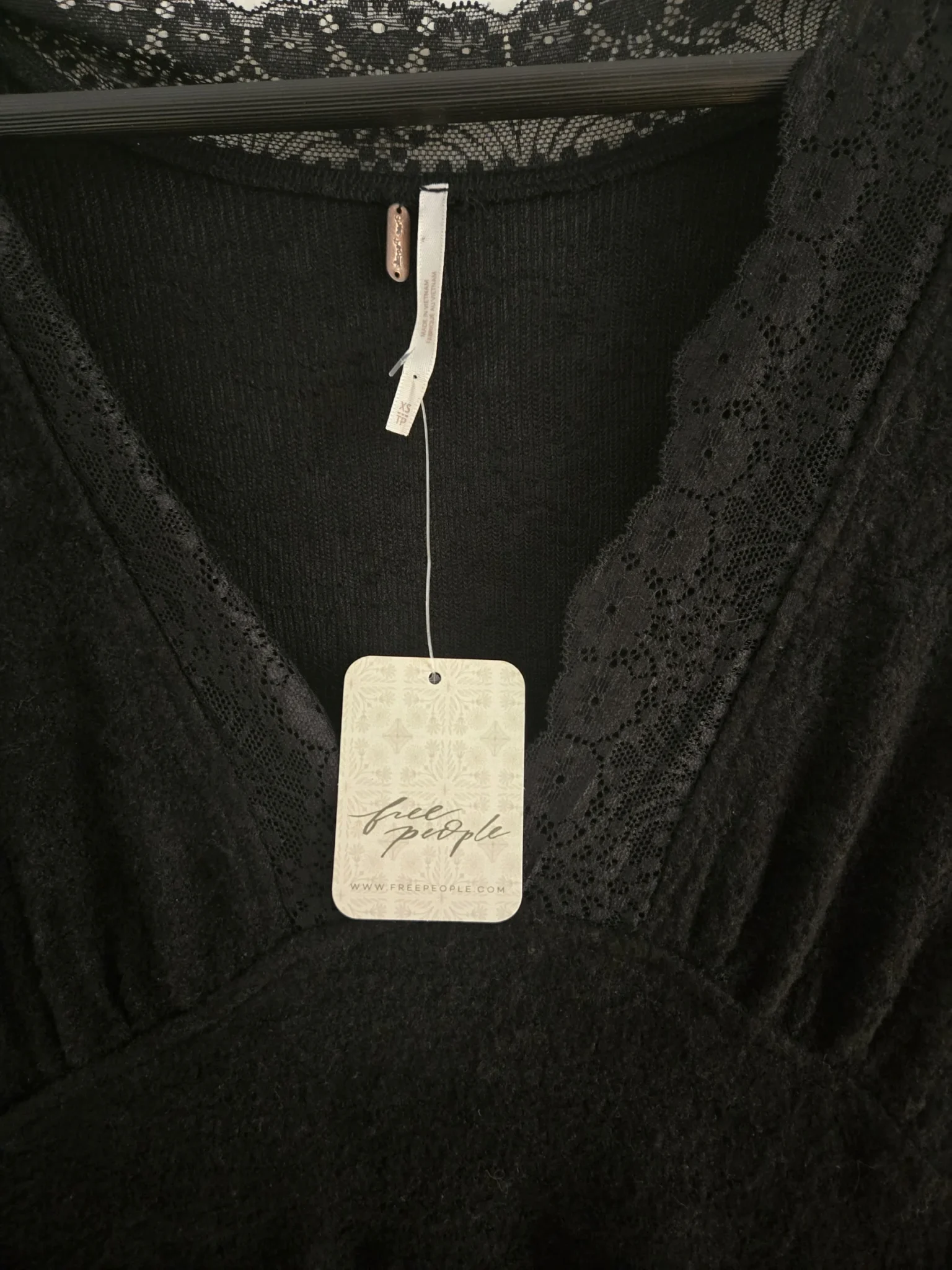 Image for NWT Free people black lace dress