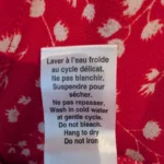 Thumbnail for Robe mi-courte rouge à imprimé fleuri blanc