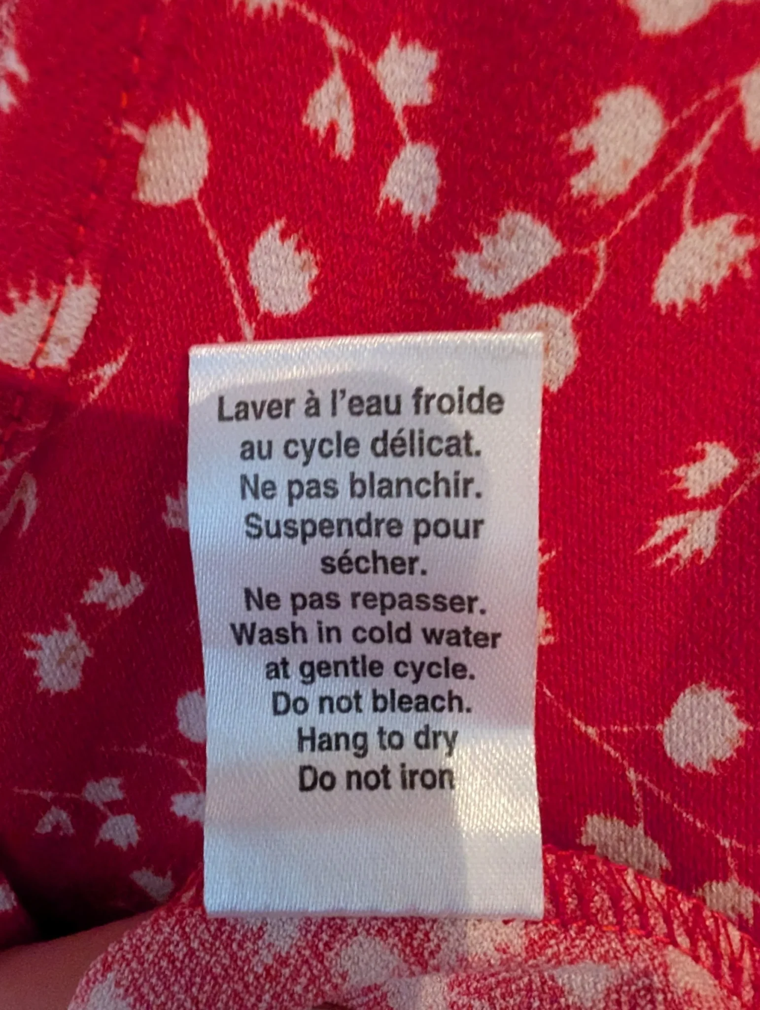 Image for Robe mi-courte rouge à imprimé fleuri blanc
