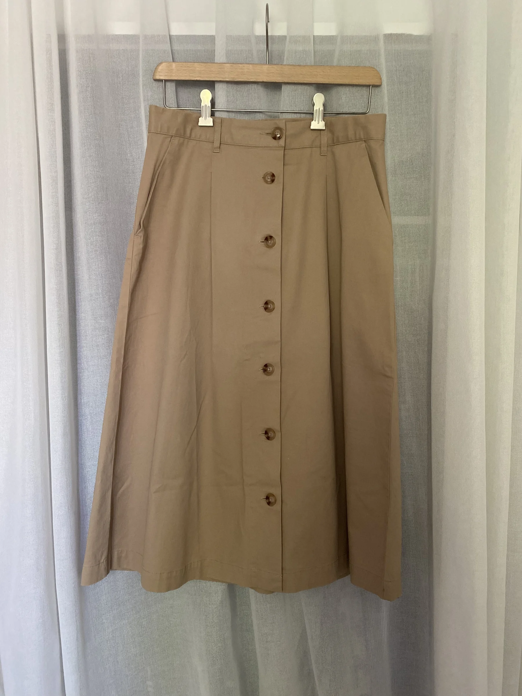 Jupe à boutons beige longue ICHI seconde main