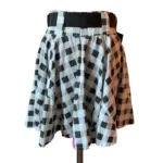 Thumbnail for SUPREMEBEING - JUPE Coupe cercle Motif carreaux noirs et blancs SMALL
