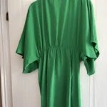 Thumbnail for Robe courte verte style kimono
