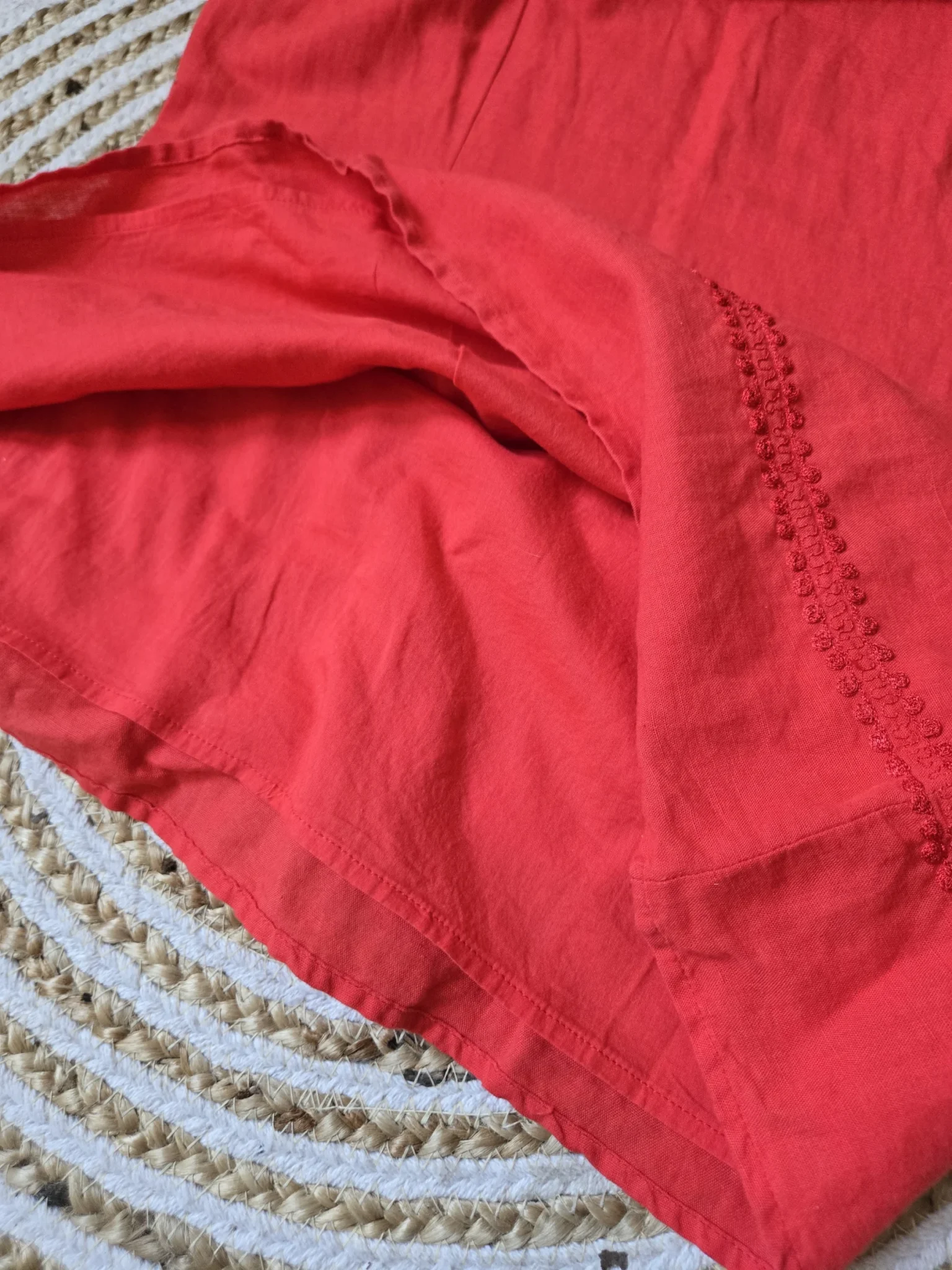 Image for H.O.G. ; Robe Rouge Corail en mélange lin et coton