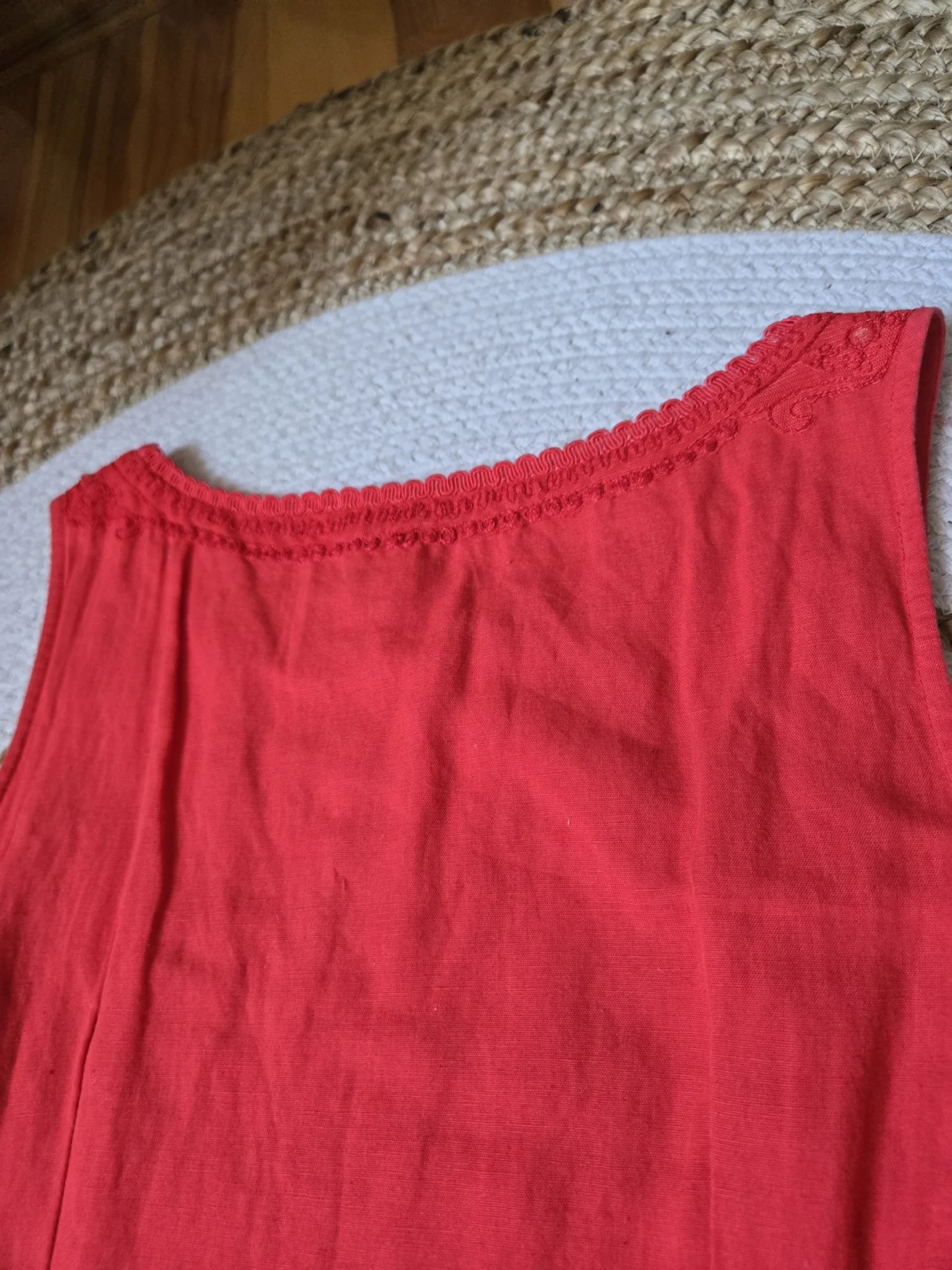 Image for H.O.G. ; Robe Rouge Corail en mélange lin et coton