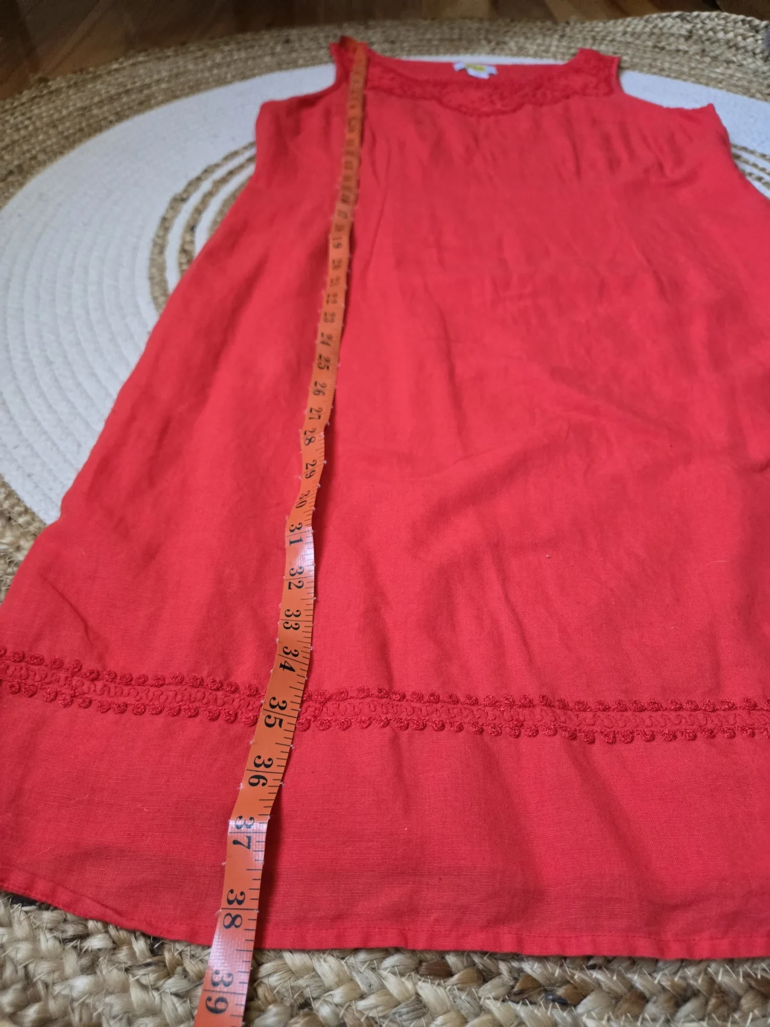 Image for H.O.G. ; Robe Rouge Corail en mélange lin et coton