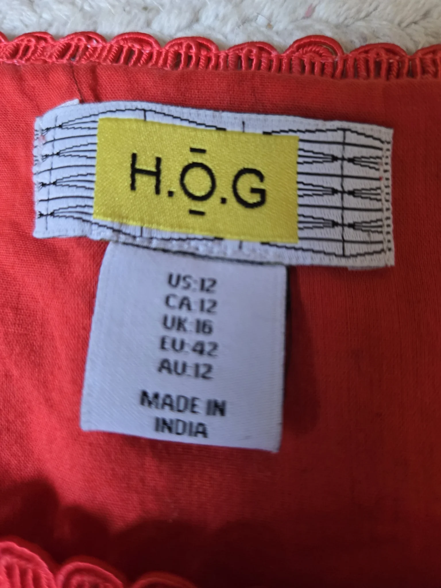 Image for H.O.G. ; Robe Rouge Corail en mélange lin et coton
