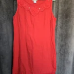 Thumbnail for H.O.G. ; Robe Rouge Corail en mélange lin et coton